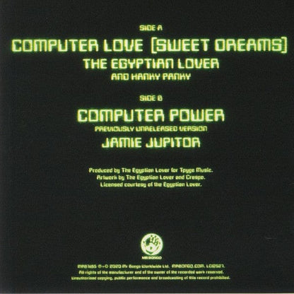 Egyptian Lover And Hanky Panky (2) / Jamie Jupitor - Computer Love (Sweet Dreams) / Computer Power (7") Egyptian Empire Records,Mr Bongo Vinyl 7119691269672