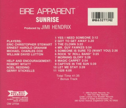 Eire Apparent – Sunrise (CD, One Way Records, 1993) Image 4
