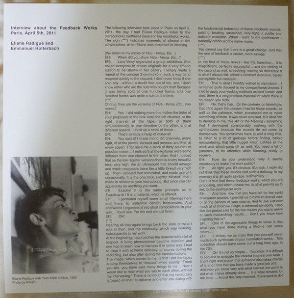 Eliane Radigue - Vice - Versa, Etc. (LP, Ltd) Alga Marghen