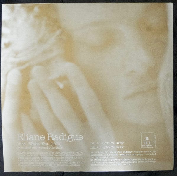 Eliane Radigue - Vice - Versa, Etc. (LP, Ltd) Alga Marghen