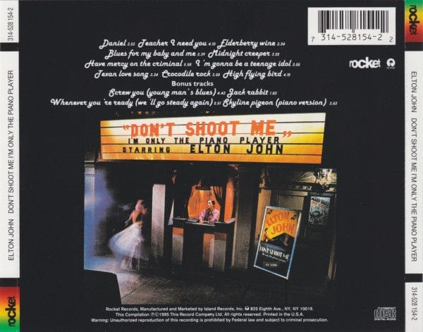 Elton John - Don't Shoot Me I'm Only The Piano Player (CD) The Rocket Record Company CD 731452815422
