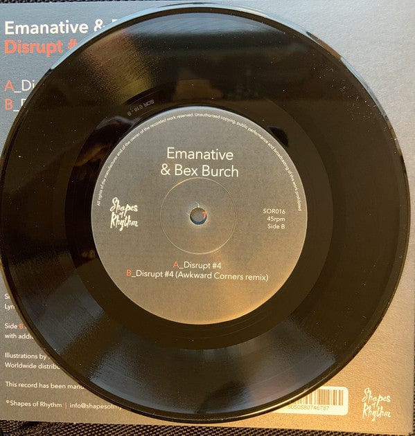 Emanative & Bex Burch - Disrupt #4 (7") Shapes Of Rhythm Vinyl 5050580746787