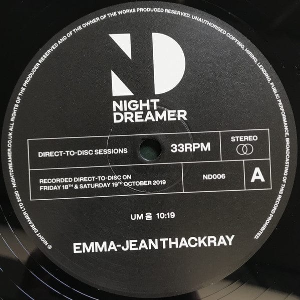 Emma-Jean Thackray - Um Yang áá ³á· áá £á¼ (12", EP) Night Dreamer
