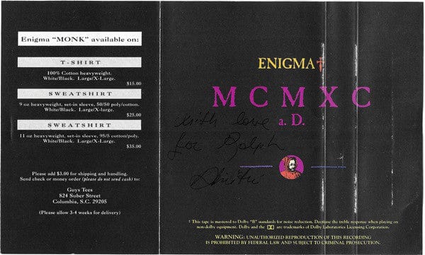 Enigma - MCMXC a.D. (Cassette) Charisma Cassette 075679164247