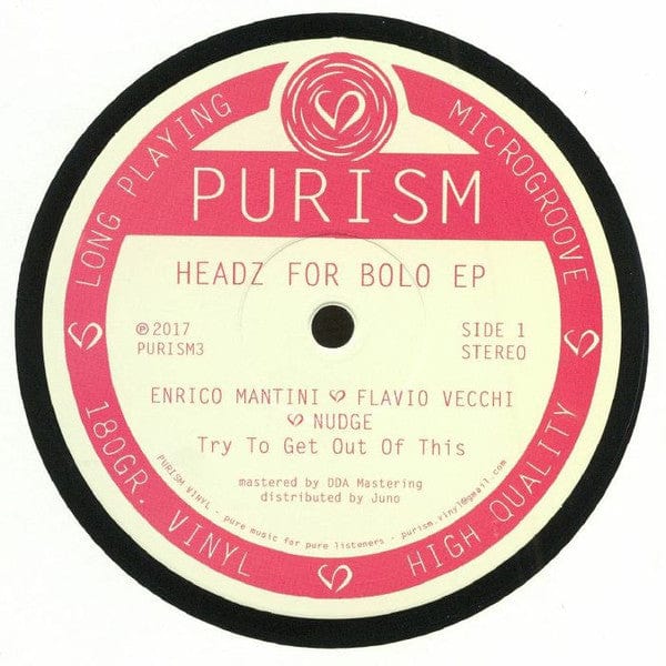 Enrico Mantini ♥ Flavio Vecchi ♥ Nudge (6) - Headz For Bolo EP  (12") PURISM Vinyl