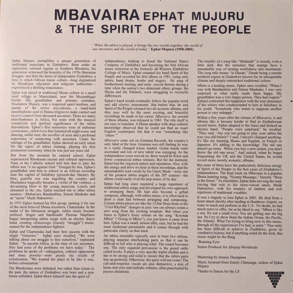 Ephat Mujuru & The Spirit Of The People* - Mbavaira (LP) Awesome Tapes From Africa Vinyl 843563126813