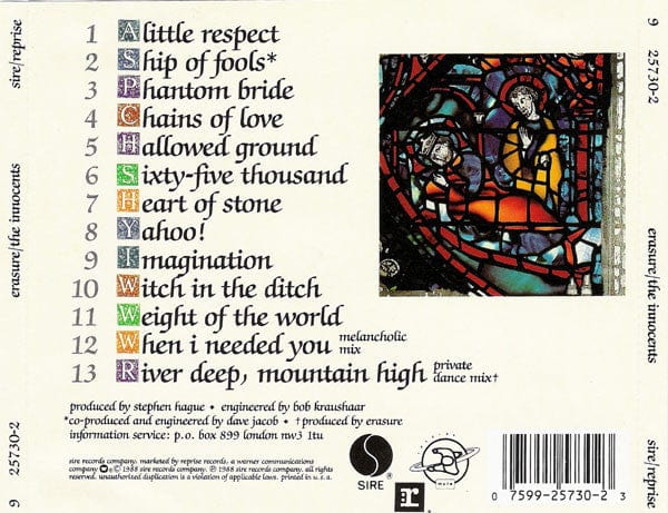 Erasure - The Innocents (CD) Sire,Reprise Records,Mute CD 075992573023