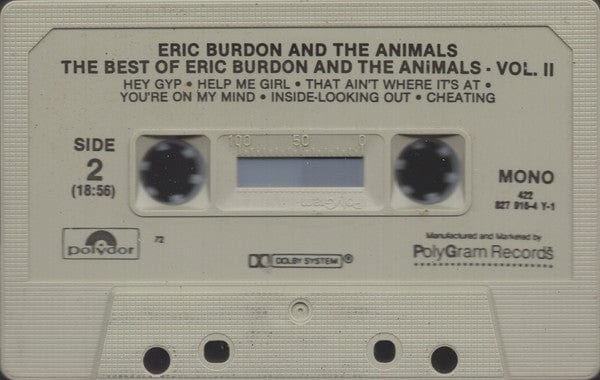 Eric Burdon & The Animals - The Best Of Eric Burdon And The Animals Vol. II (Cassette) Polydor Cassette 042282791641