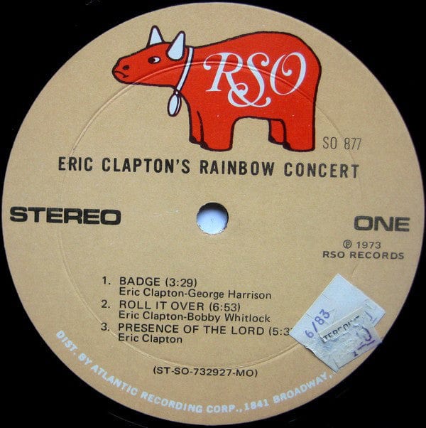 Eric Clapton - Eric Clapton's Rainbow Concert (LP) RSO Vinyl