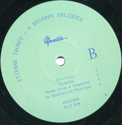 Etienne Jaumet - 8 Regards Obliques (LP, Album) Versatile Records