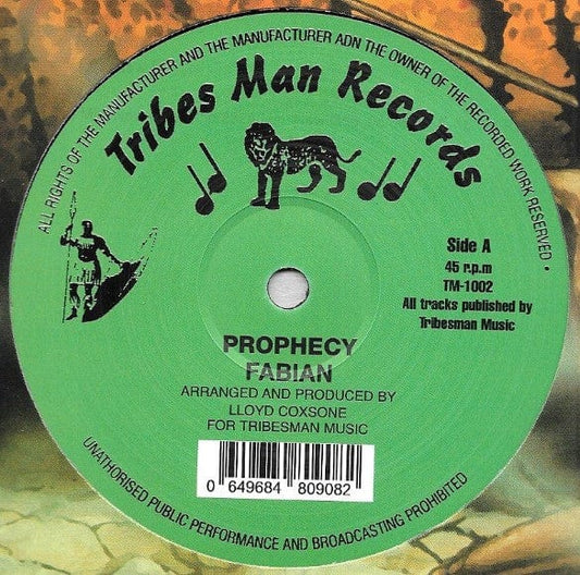 Fabian* - Prophecy (12") Tribes Man Records Vinyl 649684809082