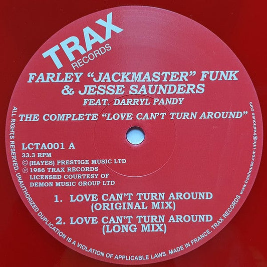 Farley "Jackmaster" Funk & Jesse Saunders Feat. Darryl Pandy - The Complete Love Can't Turn Around (12", RE, RM, RP, Red) Trax Records
