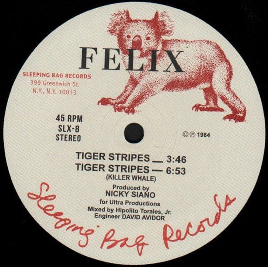 Felix (2) - Tiger Stripes (12") Sleeping Bag Records, Sleeping Bag Records Vinyl