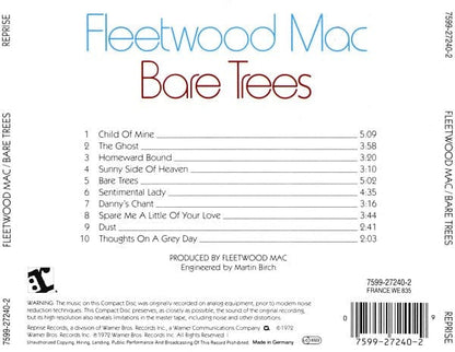 Fleetwood Mac – Bare Trees (CD, Reprise Records) Back Cover