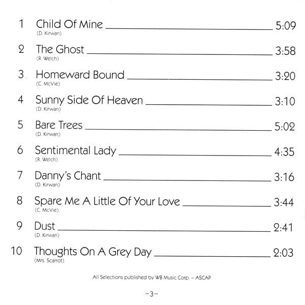 Fleetwood Mac – Bare Trees (CD, Reprise Records) Image 5