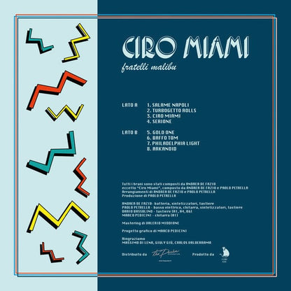 Fratelli Malibu – Ciro Miami (LP, La Scimmia Records, 2020) Back Cover