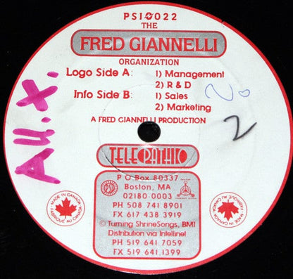 Fred Giannelli - The Fred Giannelli Organization (12") Telepathic Recordings Vinyl
