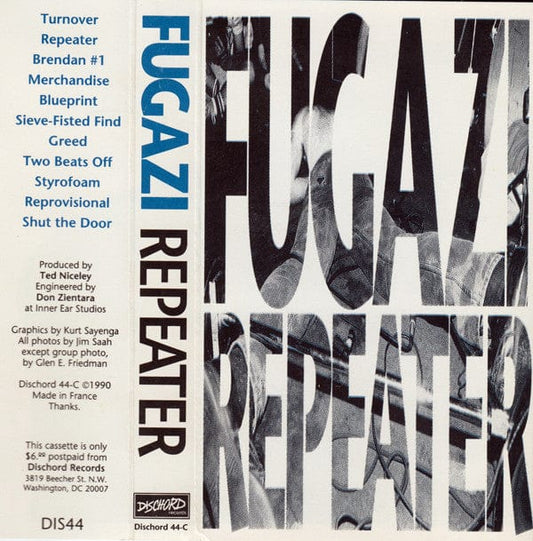 Fugazi - Repeater (Cass, Album, Fra) on Dischord Records at Further Records