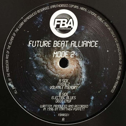 Future Beat Alliance – Mode 2 (12", FBA Recordings, 2017) Front Cover
