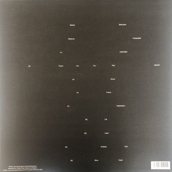 Gacha Bakradze - Obscure Languages (LP) Lapsus Records Vinyl 4062548020212