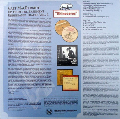 Galt MacDermot - Up From The Basement (Unreleased Tracks Vol. 1) (LP) Kilmarnock Vinyl