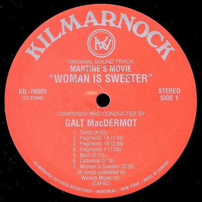 Galt MacDermot - Woman Is Sweeter - Original Soundtrack Recording (LP) Kilmarnock Vinyl