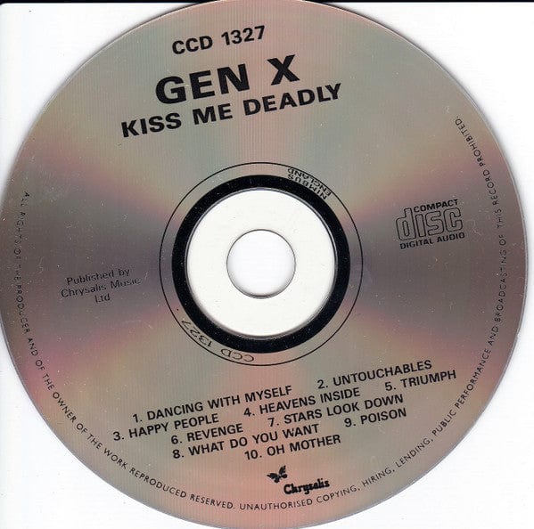 Gen X* Featuring Billy Idol - Kiss Me Deadly (CD) Chrysalis CD 5013136132724