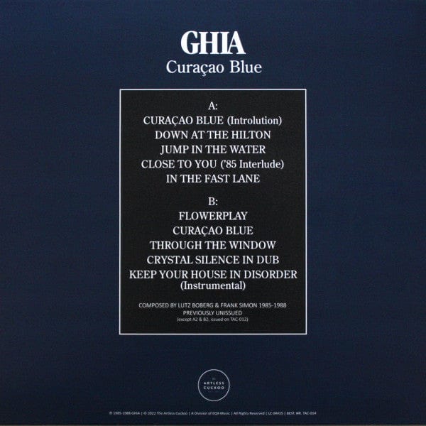 Ghia - Curaçao Blue (LP) The Artless Cuckoo,The Outer Edge Vinyl