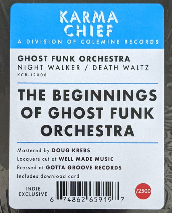 Ghost Funk Orchestra – Night Walker / Death Waltz (LP, Red, Karma Chief Records, 2022) Back Cover