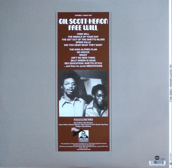Gil Scott-Heron - Free Will (LP) BGP Records Vinyl 029667002219