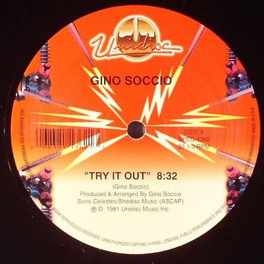 Gino Soccio - Try It Out (12") Unidisc Vinyl