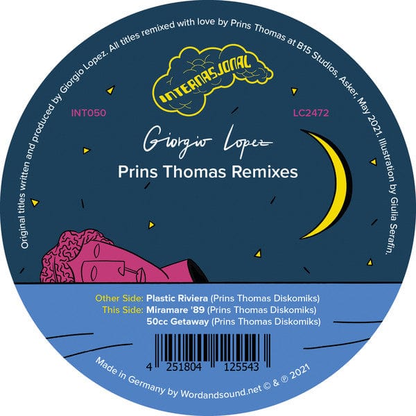 Giorgio Lopez (2) - Prins Thomas Remixes (12") Internasjonal Vinyl 4251804125543