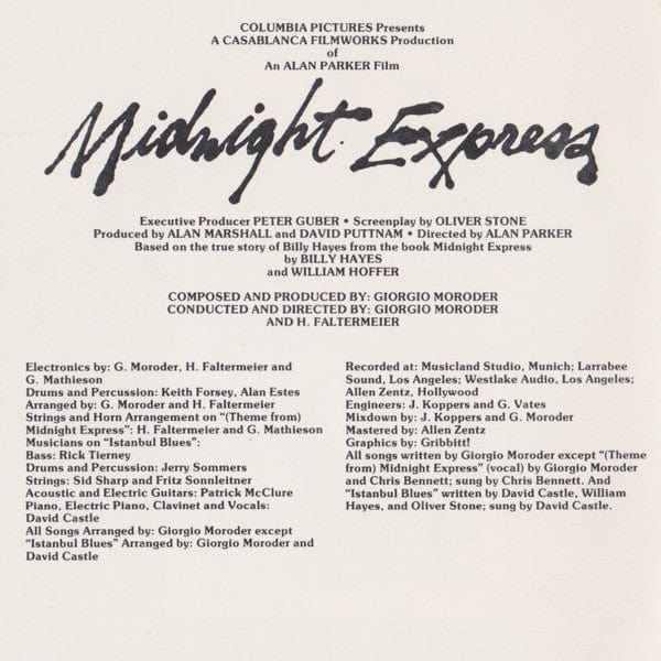 Giorgio Moroder - Midnight Express (Music From The Original Motion Picture Soundtrack) (CD) Casablanca CD 042282420626