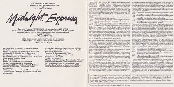 Giorgio Moroder - Midnight Express (Music From The Original Motion Picture Soundtrack) (CD) Casablanca CD 042282420626