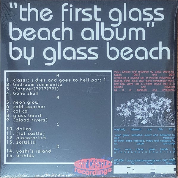 glass beach – the first glass beach album (2xLP, Super Duper Ultra Clear, Run For Cover Records, 2022) Back Cover