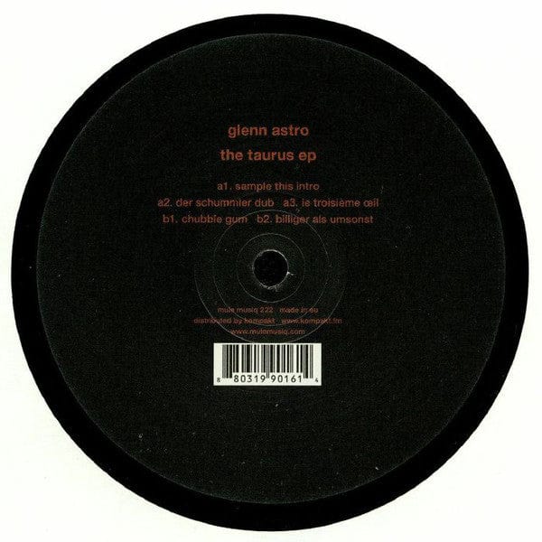 Glenn Astro - The Taurus EP  (12") Mule Musiq Vinyl 88031990161