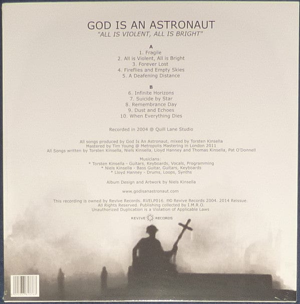 God Is An Astronaut – All Is Violent, All Is Bright (LP, Green, Revive Records, 2018) Back Cover