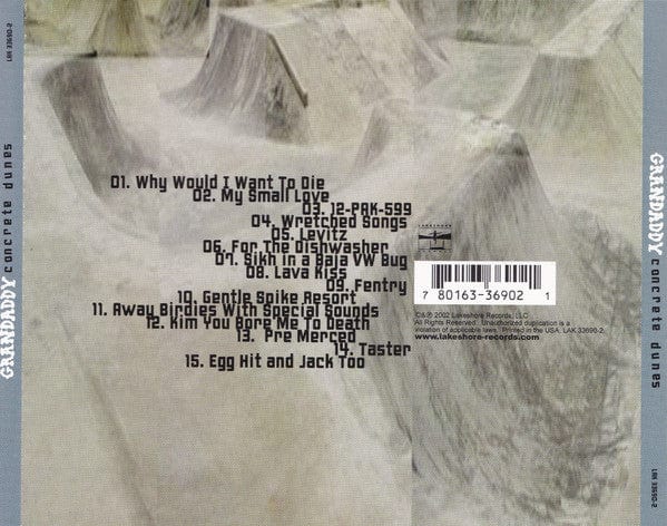 Grandaddy - Concrete Dunes (Rarities, Imports, Previously Unreleased, And Out Of Print Tracks) (CD) Lakeshore Records CD 780163369021
