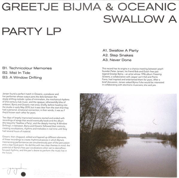 Greetje Bijma & Oceanic (3) - Swallow A Party LP (LP) Yeyeh Vinyl