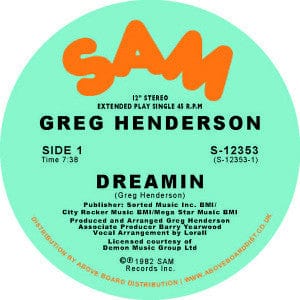 Greg Henderson - Dreamin (12", EP, Single, RE, RM) Sam Records