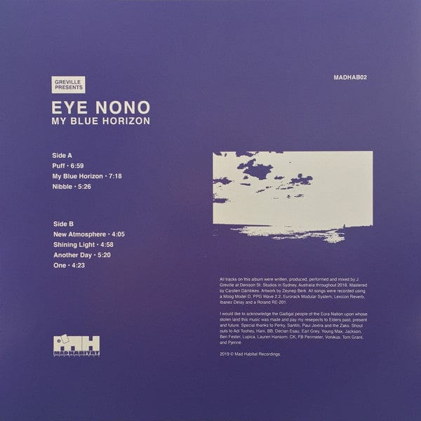 Greville presents Eye Nono - My Blue Horizon (LP, Album) Mad Habitat Recordings