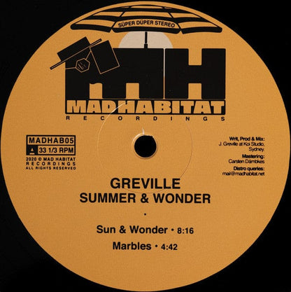 Greville - Summer & Wonder (12") on Mad Habitat Recordings at Further Records