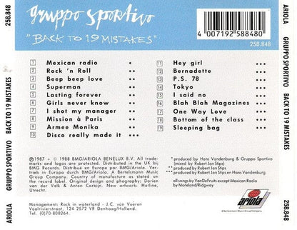 Gruppo Sportivo - Back To 19 Mistakes (CD) Ariola CD 4007192588480