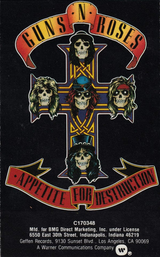 Guns N' Roses - Appetite For Destruction (Cass, Album, Club, Whi) on Geffen Records,Uzi Suicide Records at Further Records