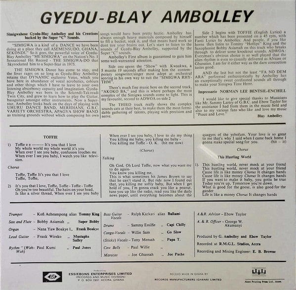 Gyedu Blay Ambolley - Simigwa (LP, Album, RE) Mr Bongo, Essiebons, Dix (2)