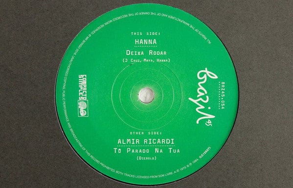 Hanna (24) / Almir Ricardi - Deixa Rodar / To Parado Na Tua (7") Mr Bongo Vinyl