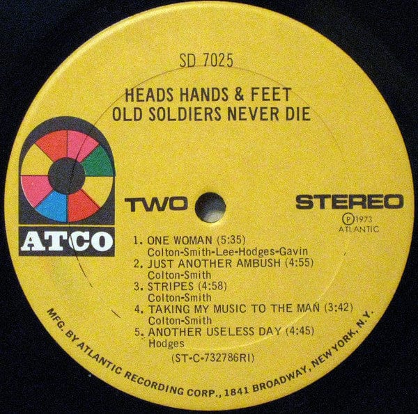 Heads Hands & Feet - Old Soldiers Never Die (LP) ATCO Records Vinyl