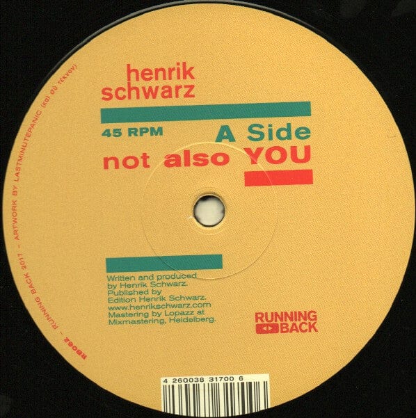 Henrik Schwarz - Not Also You (12") Running Back Vinyl