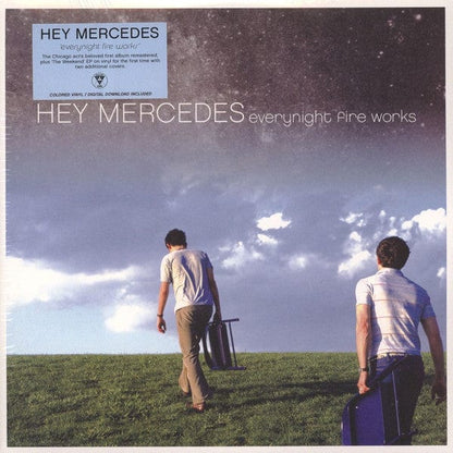 Hey Mercedes – Everynight Fire Works (2xLP, Clear w/ Green/Blue/White Splatter, Run For Cover Records, 2016) Front Cover