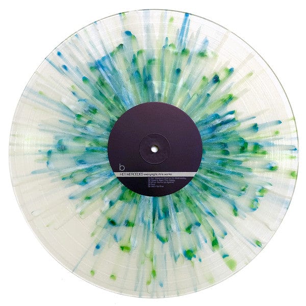 Hey Mercedes – Everynight Fire Works (2xLP, Clear w/ Green/Blue/White Splatter, Run For Cover Records, 2016) Image 4